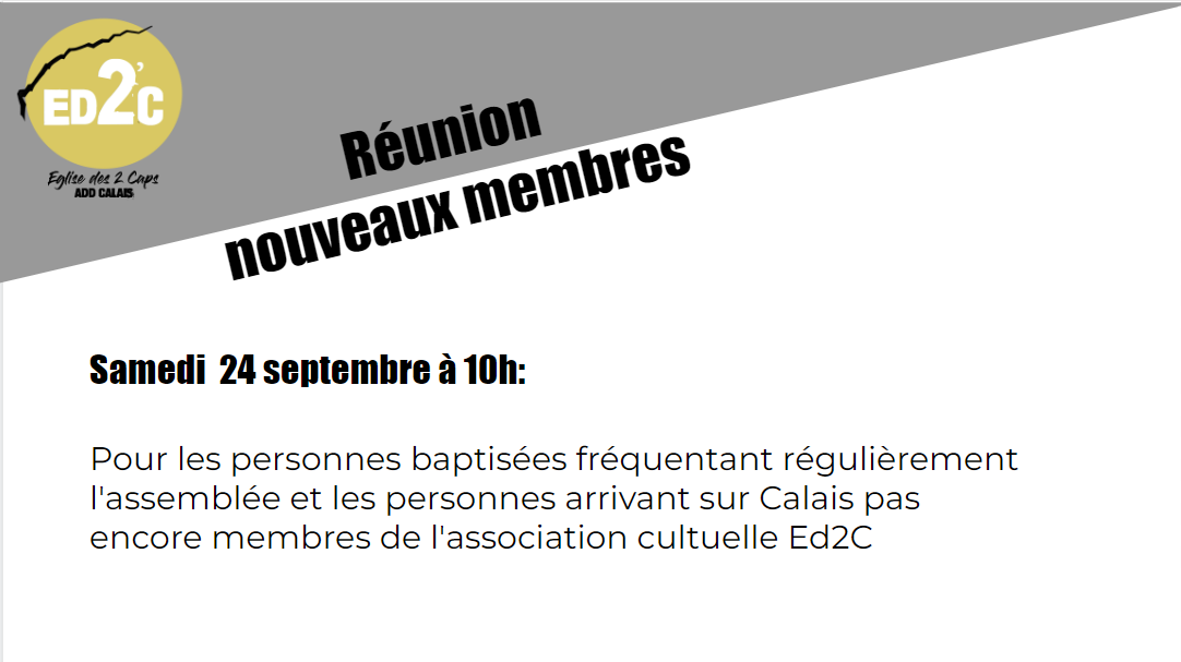 Featured image for “Réunion nouveaux membre le 24 septembre 2022”